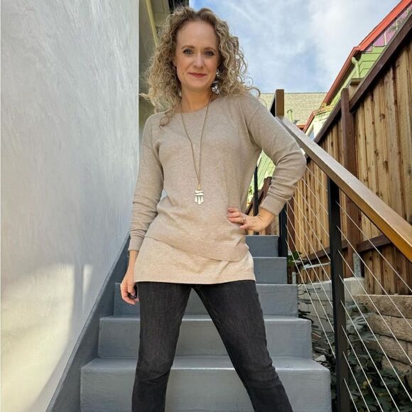 Cabi Beige Recess Pullover #4478. Size Small.  NWOT - Picture 1 of 8